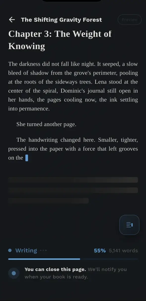 Nellie generating a book
